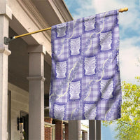 Aloha Hawaii Tiki Palaka Motifs Garden Flag Honohono Lei Purple Elegant Vibes