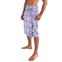 Aloha Hawaii Tiki Palaka Motifs Lavalava Honohono Lei Purple Elegant Vibes