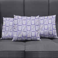 Aloha Hawaii Tiki Palaka Motifs Pillow Cover Honohono Lei Purple Elegant Vibes
