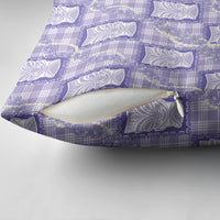 Aloha Hawaii Tiki Palaka Motifs Pillow Cover Honohono Lei Purple Elegant Vibes