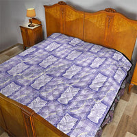 Aloha Hawaii Tiki Palaka Motifs Quilt Honohono Lei Purple Elegant Vibes