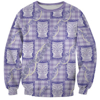 Aloha Hawaii Tiki Palaka Motifs Sweatshirt Honohono Lei Purple Elegant Vibes LT14 Unisex Purple - Polynesian Pride