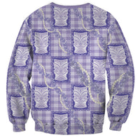 Aloha Hawaii Tiki Palaka Motifs Sweatshirt Honohono Lei Purple Elegant Vibes LT14 - Polynesian Pride