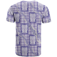 Aloha Hawaii Tiki Palaka Motifs T Shirt Honohono Lei Purple Elegant Vibes