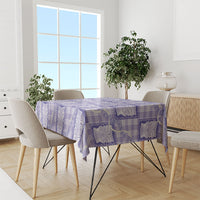 Aloha Hawaii Tiki Palaka Motifs Tablecloth Honohono Lei Purple Elegant Vibes