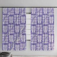 Aloha Hawaii Tiki Palaka Motifs Window Curtain Honohono Lei Purple Elegant Vibes