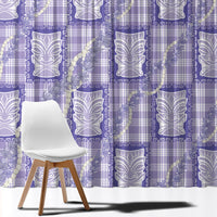 Aloha Hawaii Tiki Palaka Motifs Window Curtain Honohono Lei Purple Elegant Vibes