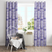 Aloha Hawaii Tiki Palaka Motifs Window Curtain Honohono Lei Purple Elegant Vibes
