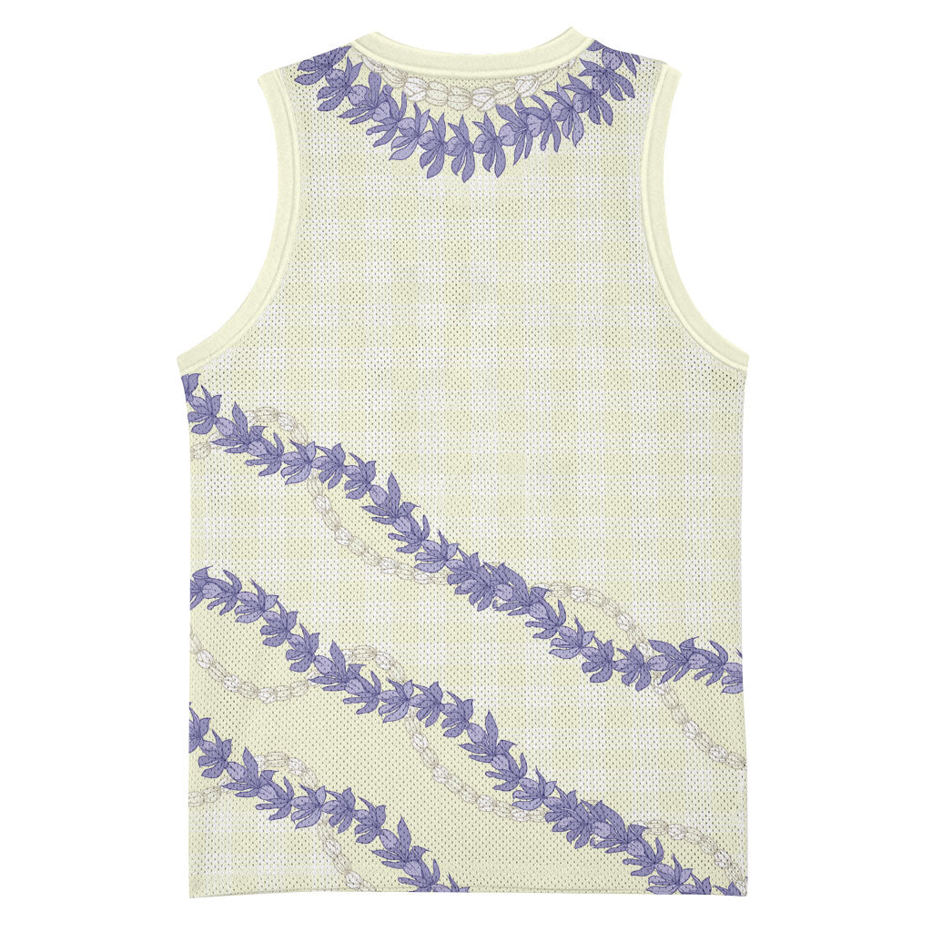 Hawaii Honohono Palaka Motifs Basketball Jersey Hawaiian Orchid Lei