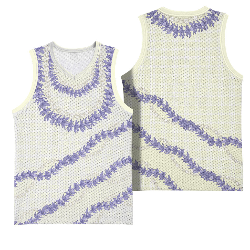 Hawaii Honohono Palaka Motifs Basketball Jersey Hawaiian Orchid Lei