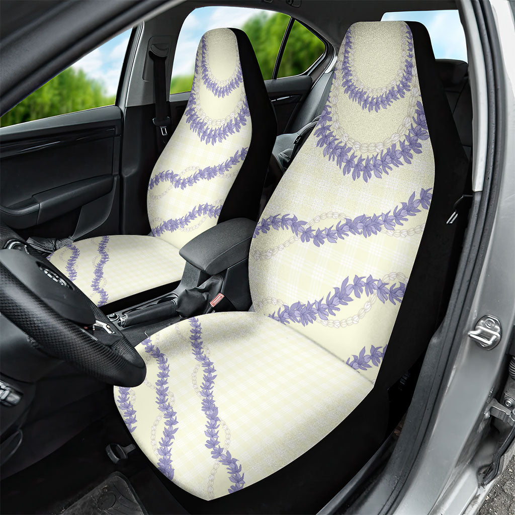 Hawaii Honohono Palaka Motifs Car Seat Cover Hawaiian Orchid Lei