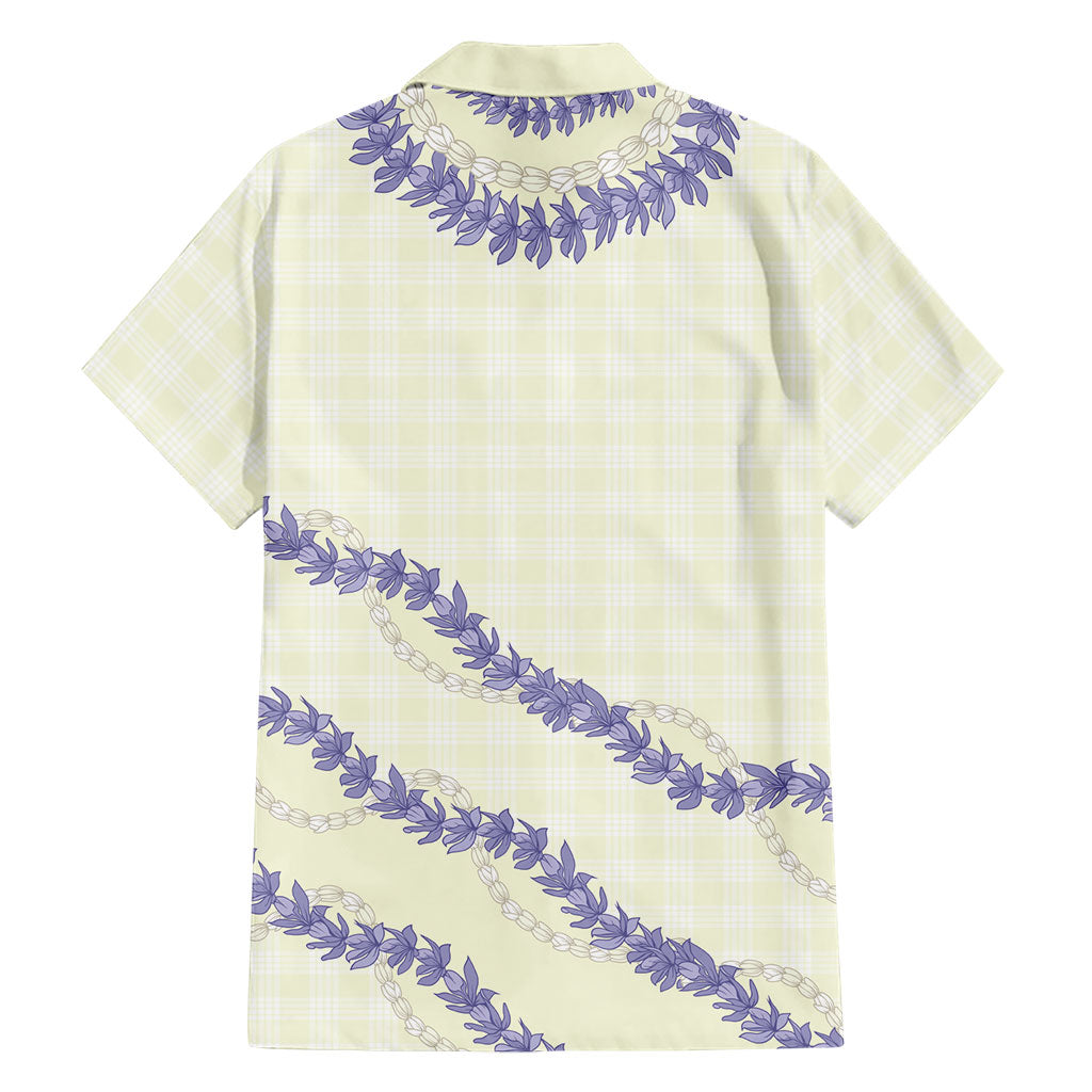 Hawaii Honohono Palaka Motifs Family Matching Mermaid Dress and Hawaiian Shirt Hawaiian Orchid Lei