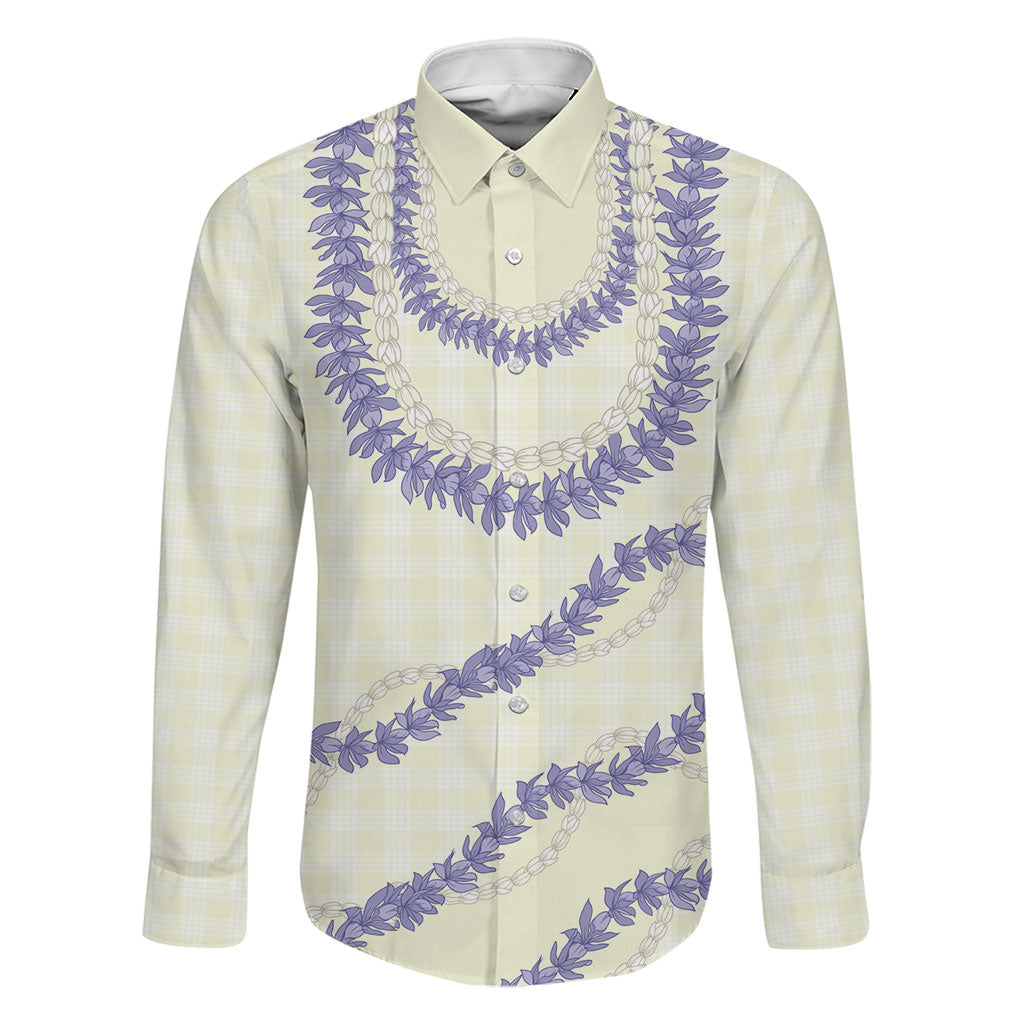 Hawaii Honohono Palaka Motifs Family Matching Summer Maxi Dress and Hawaiian Shirt Hawaiian Orchid Lei