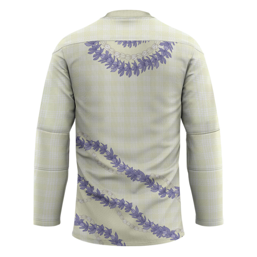 Hawaii Honohono Palaka Motifs Hockey Jersey Hawaiian Orchid Lei