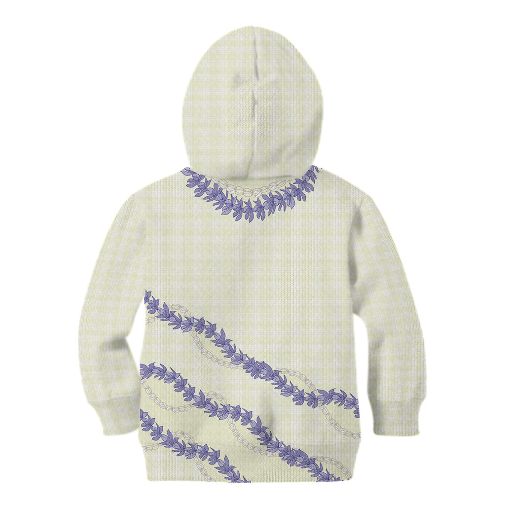 Hawaii Honohono Palaka Motifs Kid Hoodie Hawaiian Orchid Lei