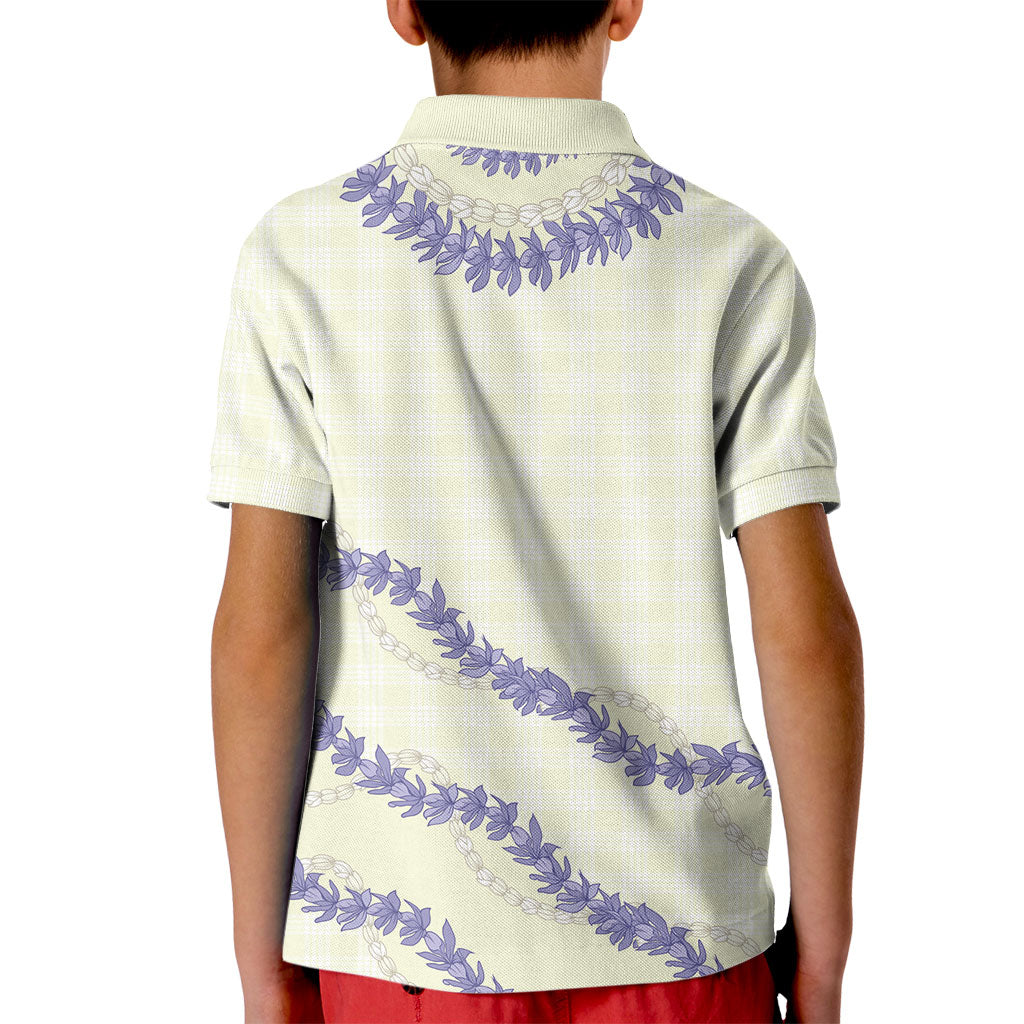 Hawaii Honohono Palaka Motifs Kid Polo Shirt Hawaiian Orchid Lei