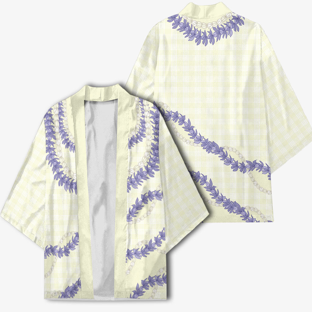 Hawaii Honohono Palaka Motifs Kimono Hawaiian Orchid Lei