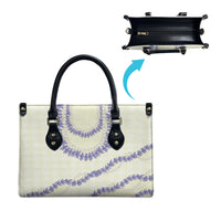 Hawaii Honohono Palaka Motifs Leather Bag Hawaiian Orchid Lei