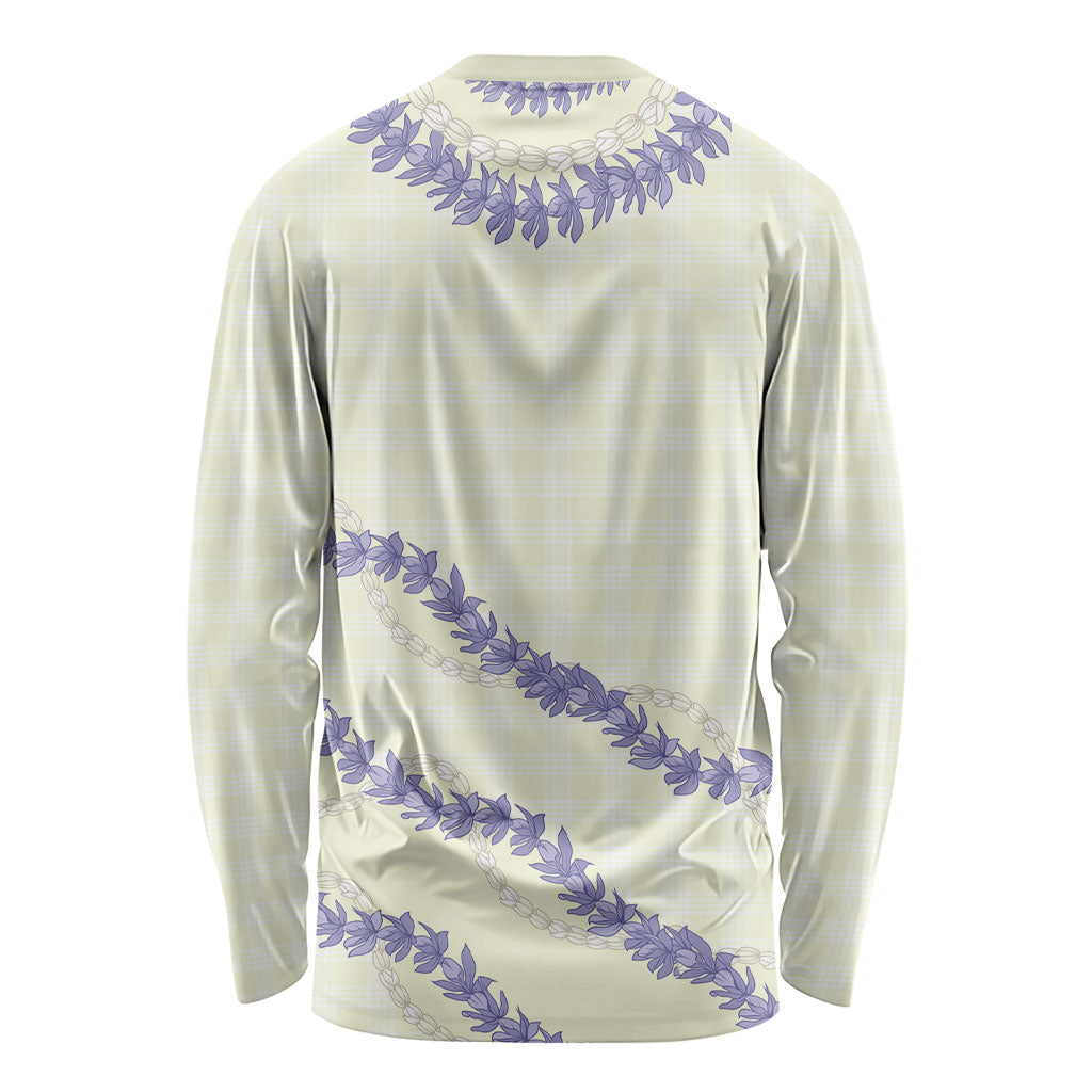 Hawaii Honohono Palaka Motifs Long Sleeve Shirt Hawaiian Orchid Lei