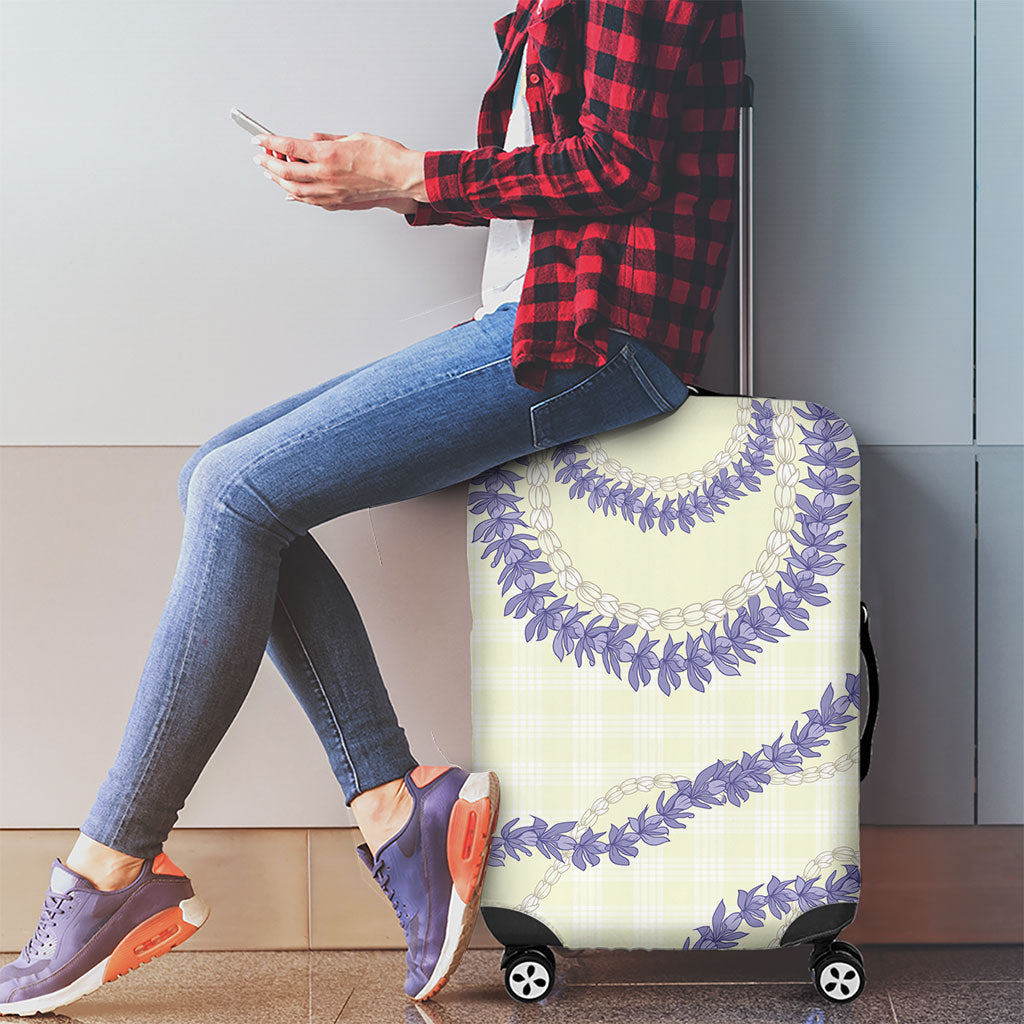 Hawaii Honohono Palaka Motifs Luggage Cover Hawaiian Orchid Lei