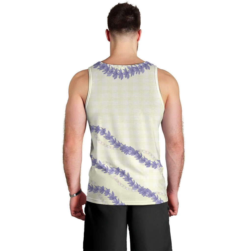 Hawaii Honohono Palaka Motifs Men Tank Top Hawaiian Orchid Lei LT14 - Polynesian Pride