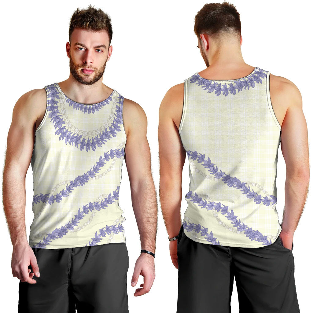 Hawaii Honohono Palaka Motifs Men Tank Top Hawaiian Orchid Lei LT14 - Polynesian Pride