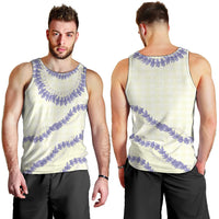Hawaii Honohono Palaka Motifs Men Tank Top Hawaiian Orchid Lei LT14 - Polynesian Pride