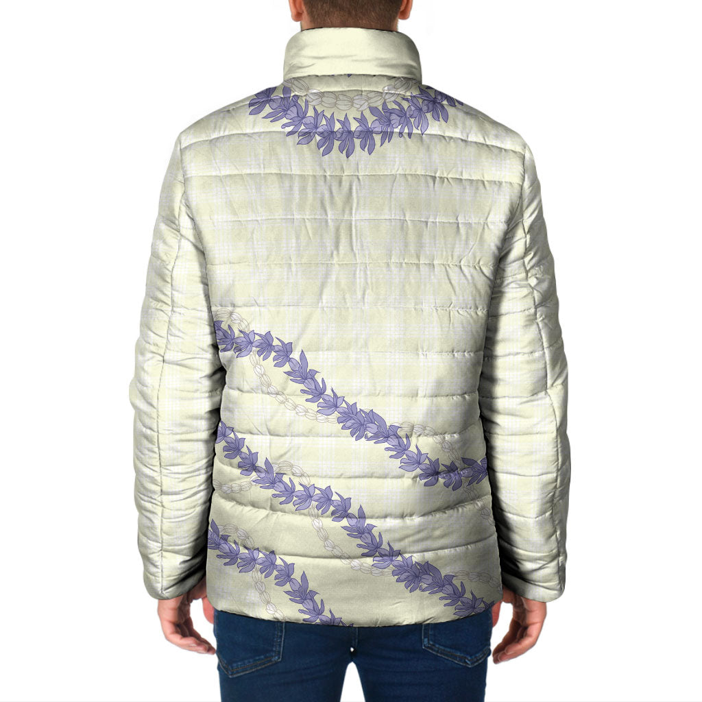 Hawaii Honohono Palaka Motifs Padded Jacket Hawaiian Orchid Lei