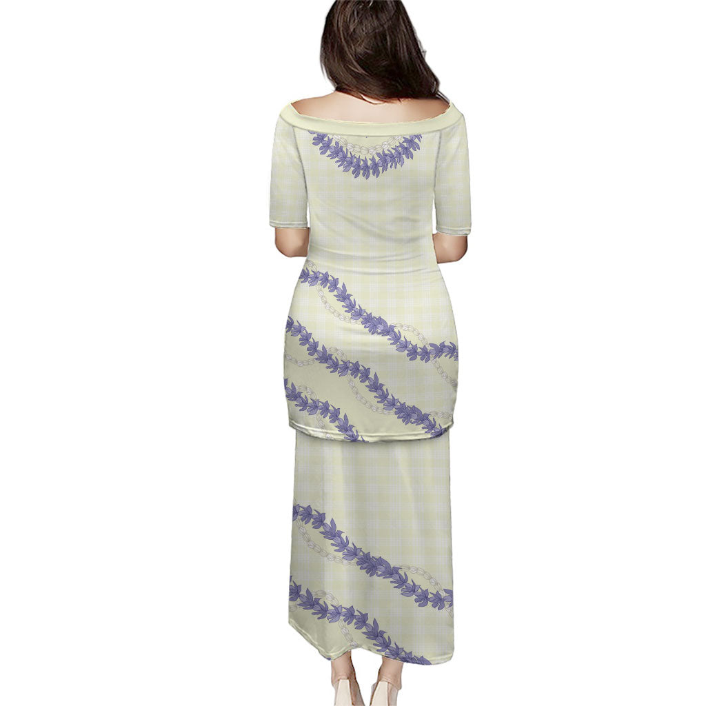 Hawaii Honohono Palaka Motifs Puletasi Hawaiian Orchid Lei