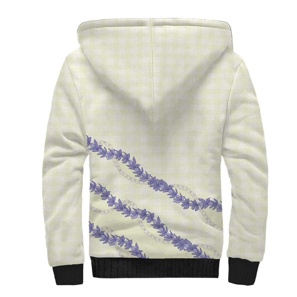 Hawaii Honohono Palaka Motifs Sherpa Hoodie Hawaiian Orchid Lei
