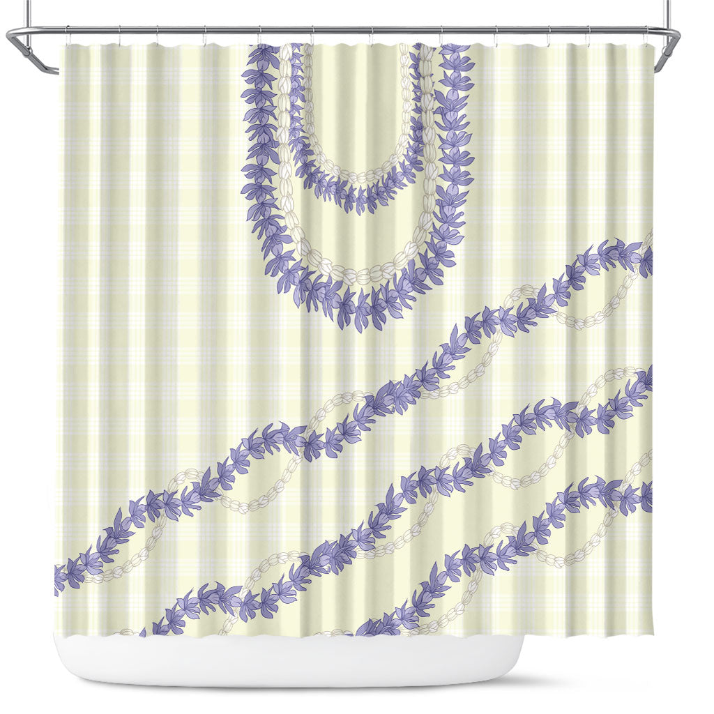 Hawaii Honohono Palaka Motifs Shower Curtain Hawaiian Orchid Lei
