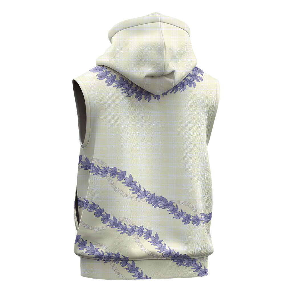Hawaii Honohono Palaka Motifs Sleeveless Zip Hoodie Hawaiian Orchid Lei