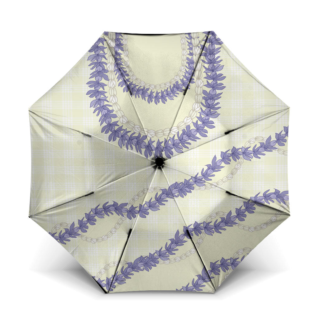 Hawaii Honohono Palaka Motifs Umbrella Hawaiian Orchid Lei