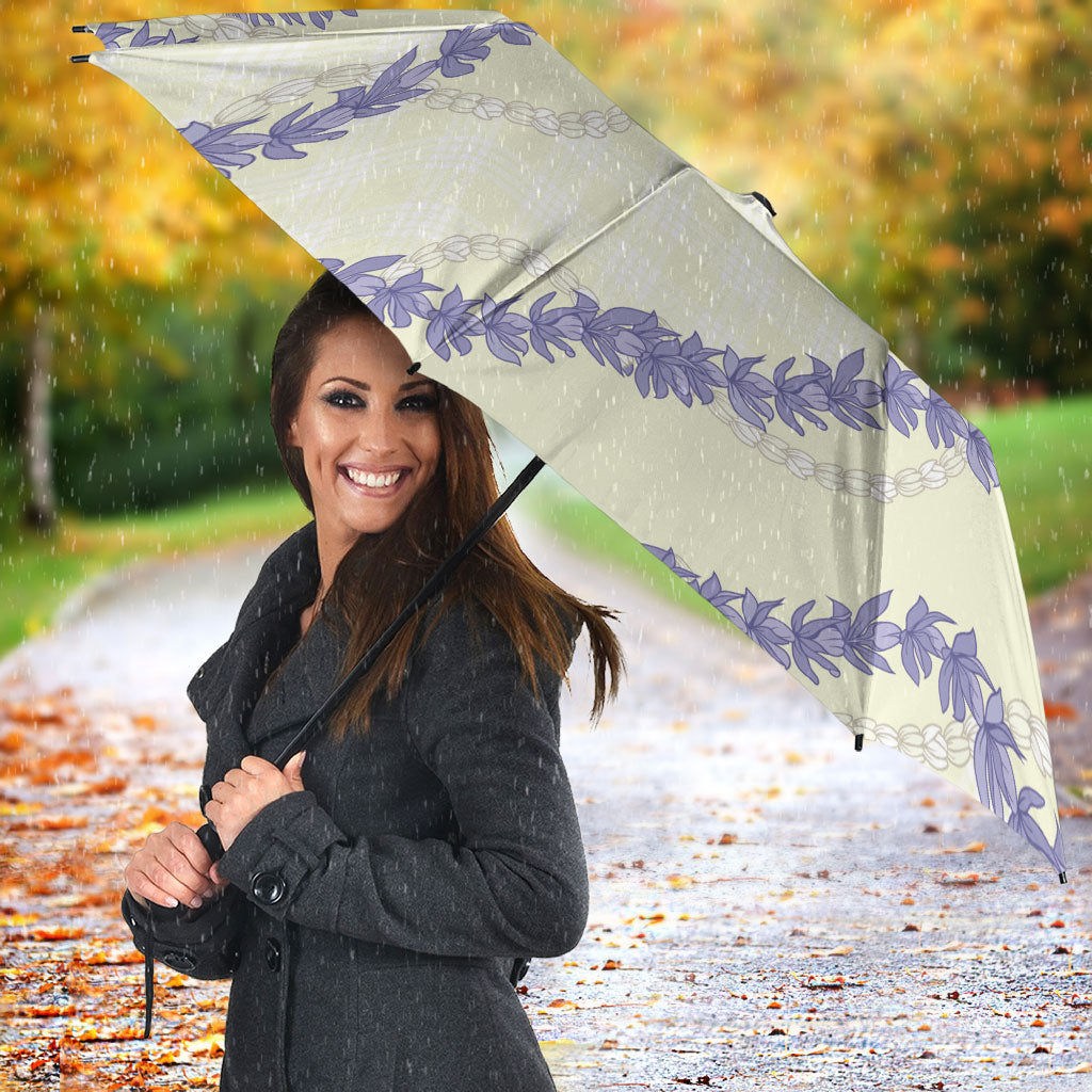 Hawaii Honohono Palaka Motifs Umbrella Hawaiian Orchid Lei