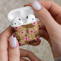 Beige Hawaii Hibiscus With Tropical Flowers Motifs AirPods Case - Polynesian Pride