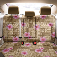 Beige Hawaii Hibiscus With Tropical Flowers Motifs Back Car Seat Cover - Polynesian Pride