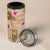 Beige Hawaii Hibiscus With Tropical Flowers Motifs 4 in 1 Can Cooler Tumbler - Polynesian Pride