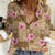 Beige Hawaii Hibiscus With Tropical Flowers Motifs Women Casual Shirt - Polynesian Pride