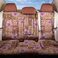 Orange Hawaii Hibiscus With Tropical Flowers Motifs Back Car Seat Cover - Polynesian Pride