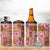 Orange Hawaii Hibiscus With Tropical Flowers Motifs 4 in 1 Can Cooler Tumbler - Polynesian Pride