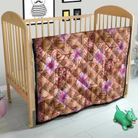 Orange Hawaii Hibiscus With Tropical Flowers Motifs Quilt - Polynesian Pride