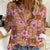 Orange Hawaii Hibiscus With Tropical Flowers Motifs Women Casual Shirt - Polynesian Pride