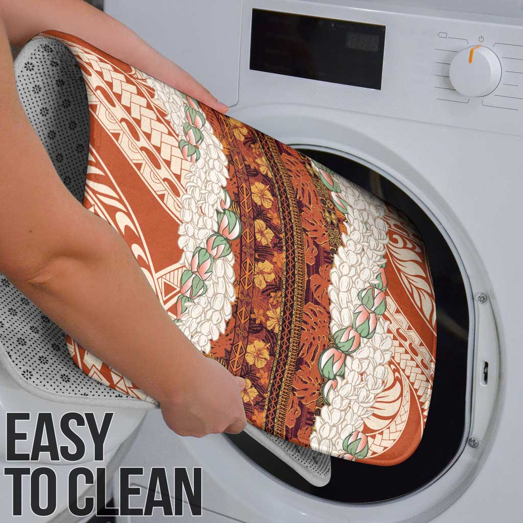 Aloha Hawaii Mikioi Lei Bathroom Set Beige Tropical Flower Pattern - Polynesian Pride