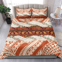 Aloha Hawaii Mikioi Lei Bedding Set Beige Tropical Flower Pattern - Polynesian Pride