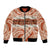 Aloha Hawaii Mikioi Lei Bomber Jacket Beige Tropical Flower Pattern - Polynesian Pride