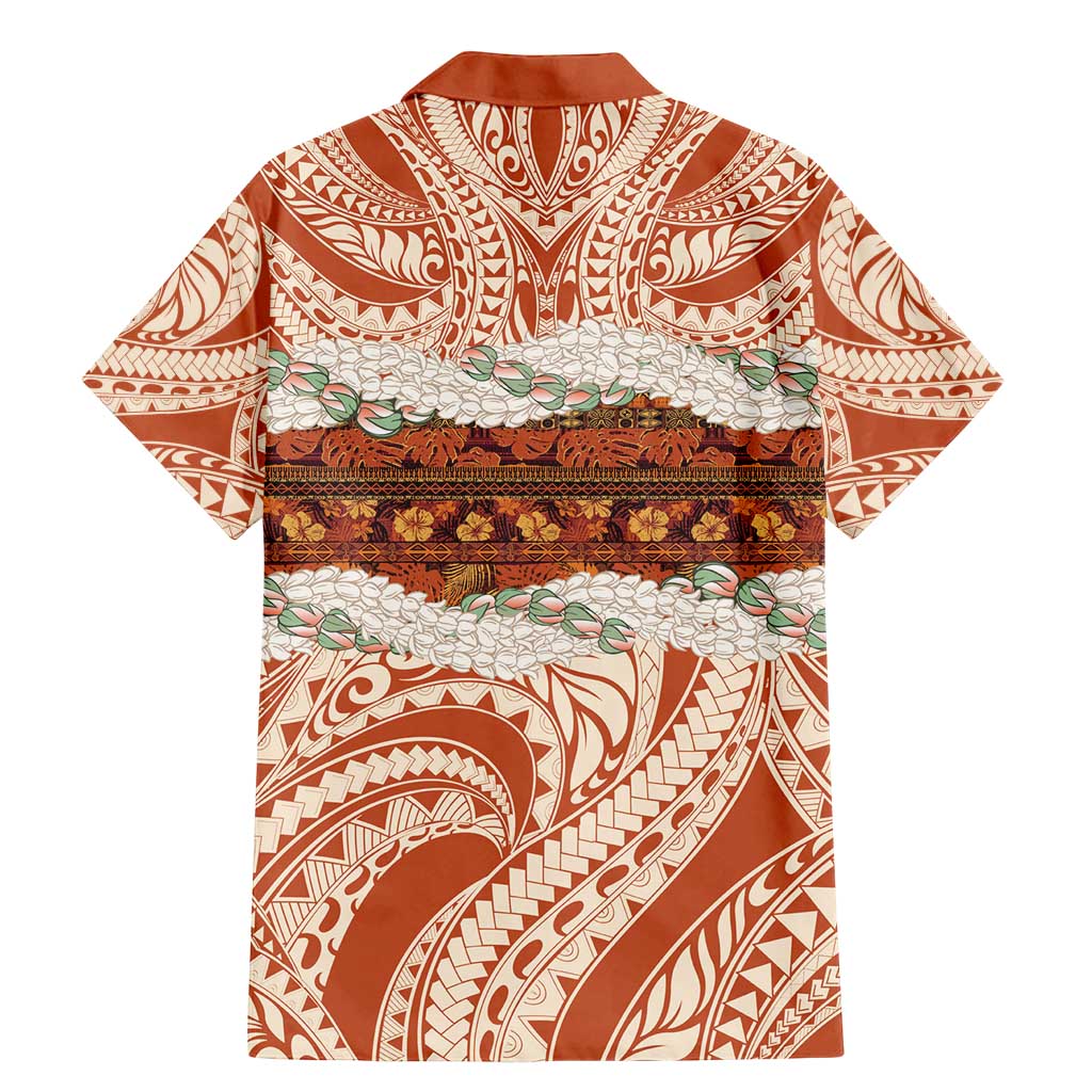 Aloha Hawaii Mikioi Lei Family Matching Mermaid Dress and Hawaiian Shirt Beige Tropical Flower Pattern - Polynesian Pride