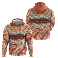 Aloha Hawaii Mikioi Lei Hoodie Beige Tropical Flower Pattern - Polynesian Pride