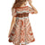 Aloha Hawaii Mikioi Lei Kid Short Sleeve Dress Beige Tropical Flower Pattern - Polynesian Pride