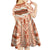 Aloha Hawaii Mikioi Lei Kid Short Sleeve Dress Beige Tropical Flower Pattern - Polynesian Pride