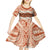 Aloha Hawaii Mikioi Lei Kid Short Sleeve Dress Beige Tropical Flower Pattern - Polynesian Pride